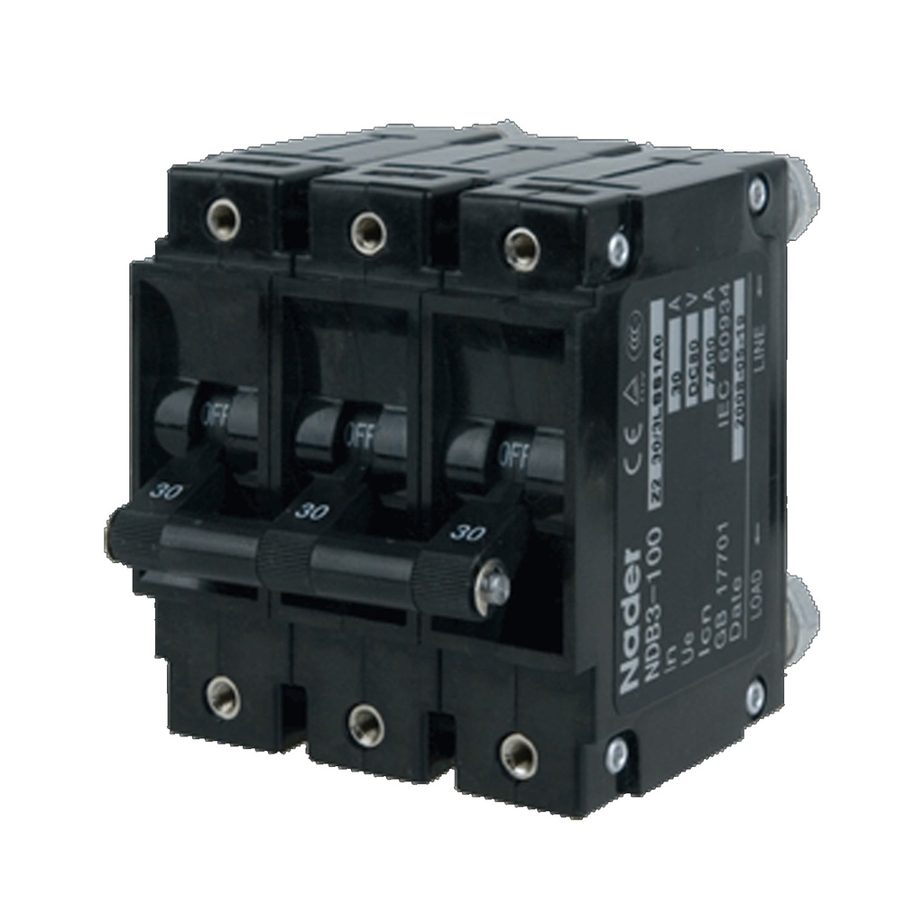 15 Amp, 3 Pole, 80V DC, Trip Curve: C, Rack & Panel Mount ...